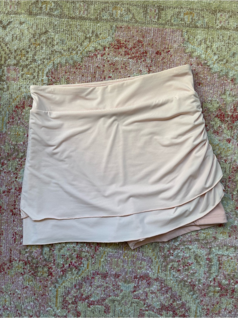 baby pink layered active mini skort